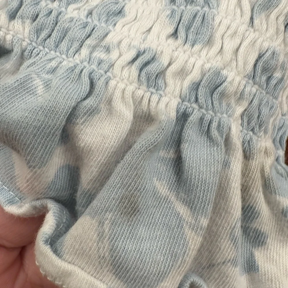 GAP Blue and White Baby Smocked Top